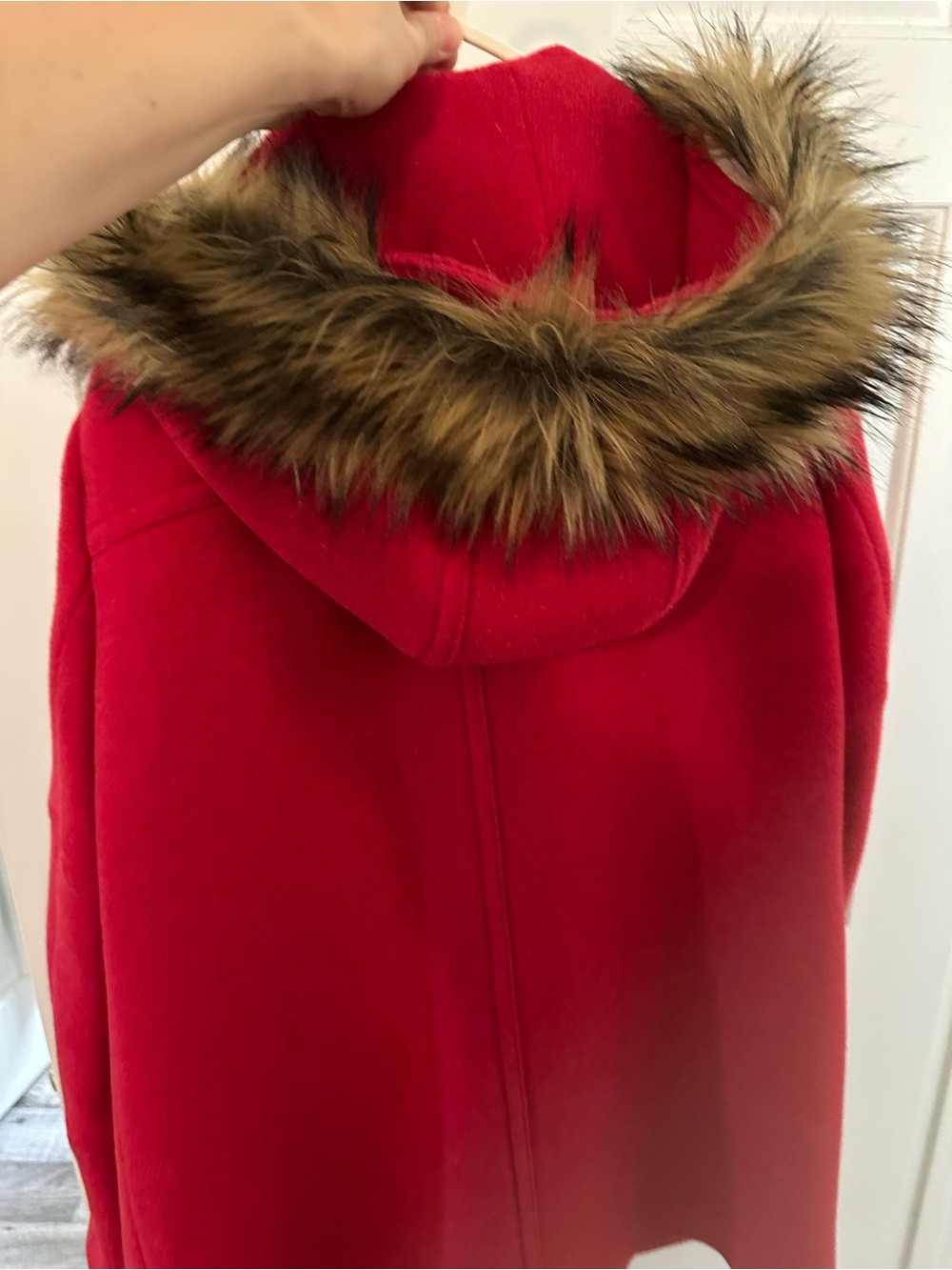 J. Crew Red Wool Peacoat with Faux-Fur Trimmed Hood Chateau Parka - Picture 4 of 4